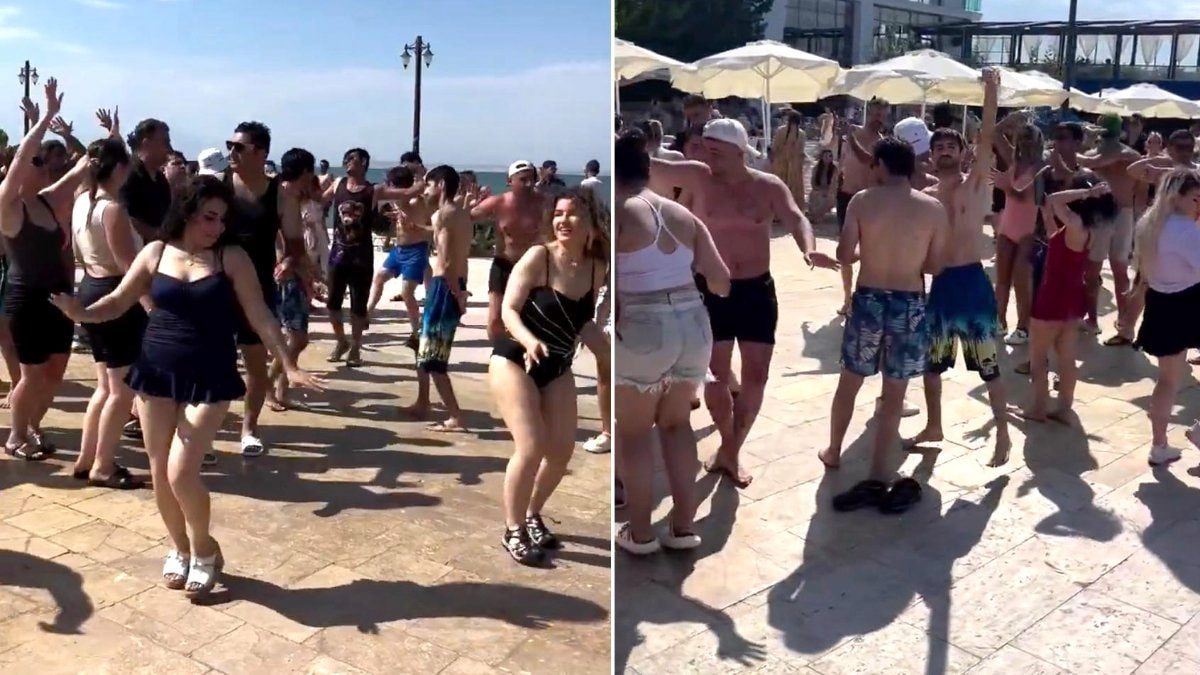 İranlı turistler Van Gülü çevresinde dans etti