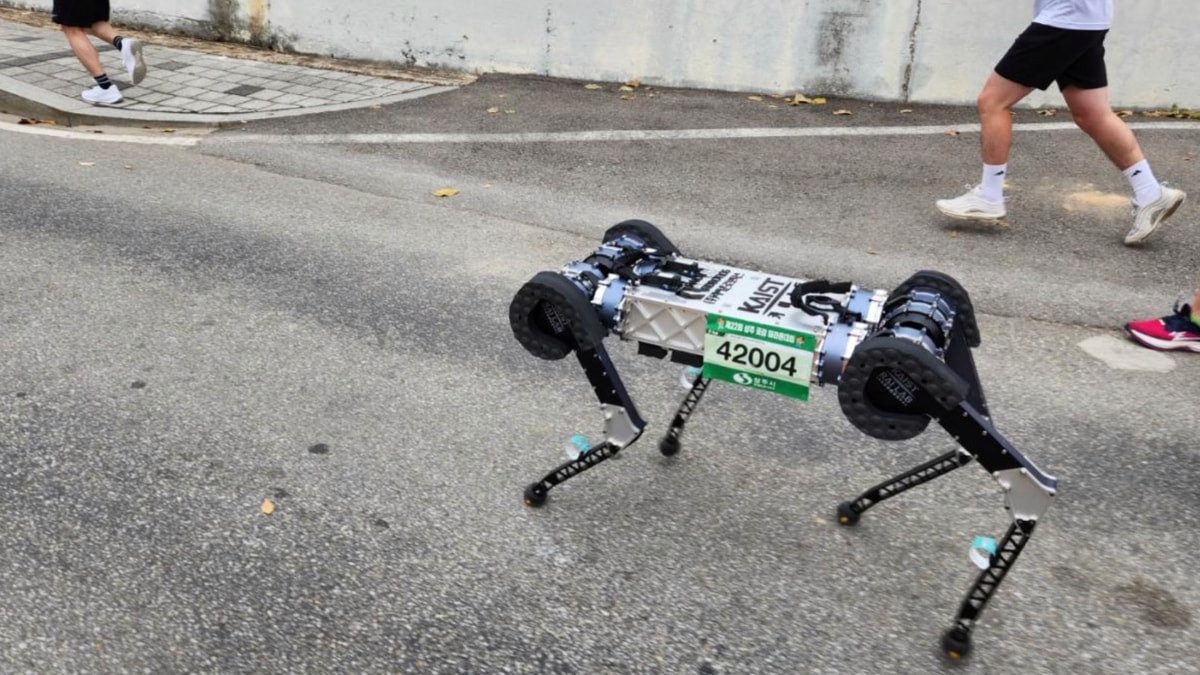 Güney Kore'de maraton koşan robot geliştirildi