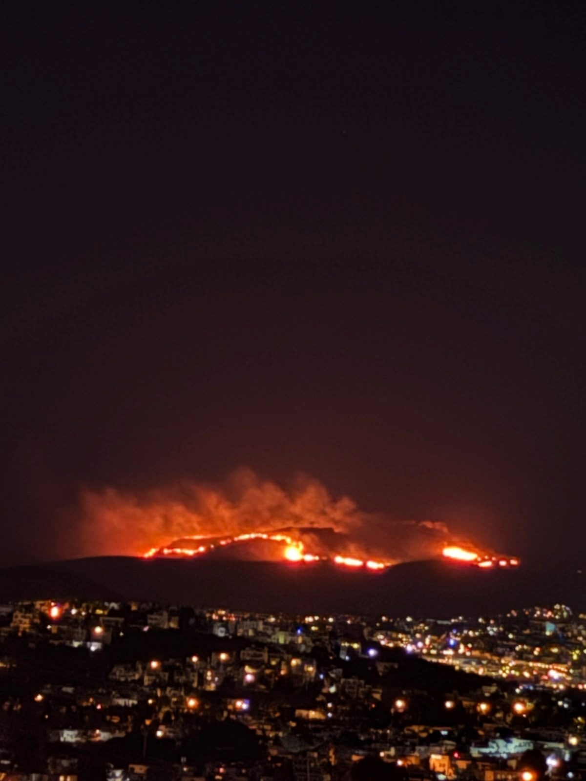 Muğla Bodrum'da 20.30'da çıkan maki ve otluk yangını söndürme çalışmaları sürüyor