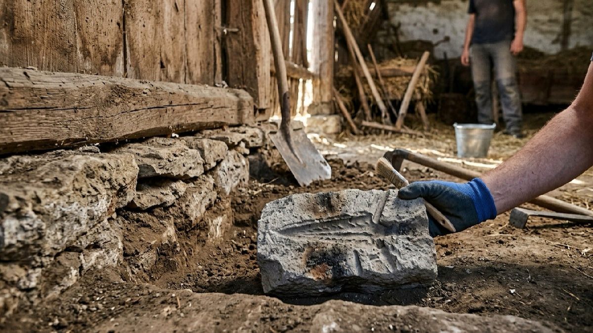 Yıllarca ahırın duvarında durdu: Taşı sökünce servet ortaya çıktı