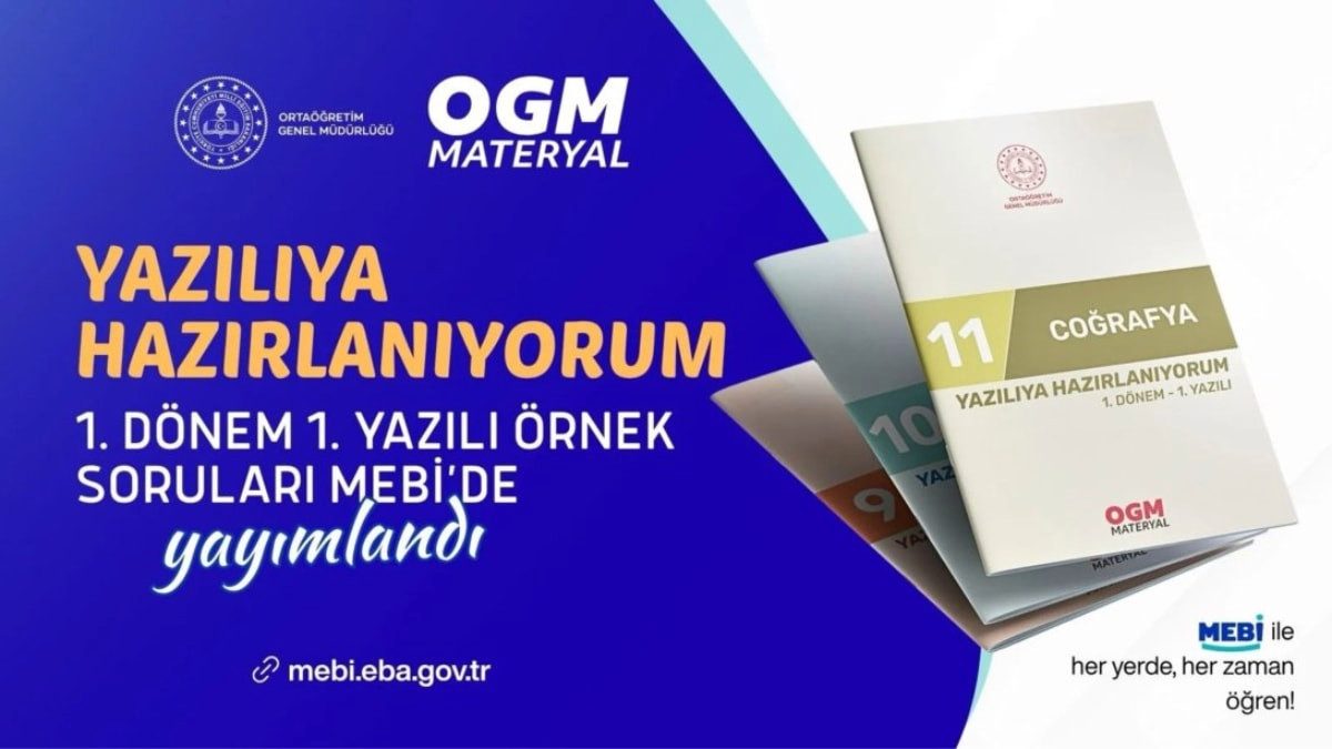 MEB 1. dönem 1. yazılı soru havuzu: 9-10-11. sınıf örnek sorular 2026