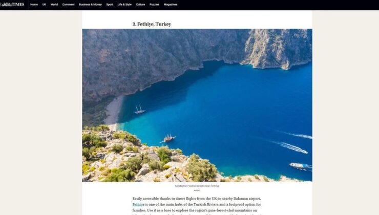 Fethiye, The Times ile dünyaya tanıtıldı