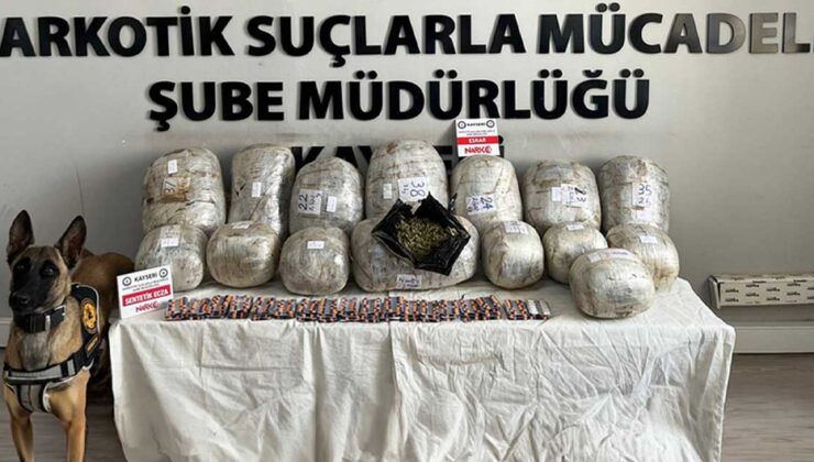 36 kilo uyuşturucu ve 955 hap ele geçirildi