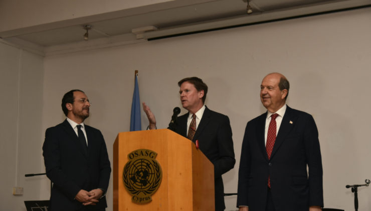 Kıbrıs’ta liderler BM resepsiyonunda bir araya geldi