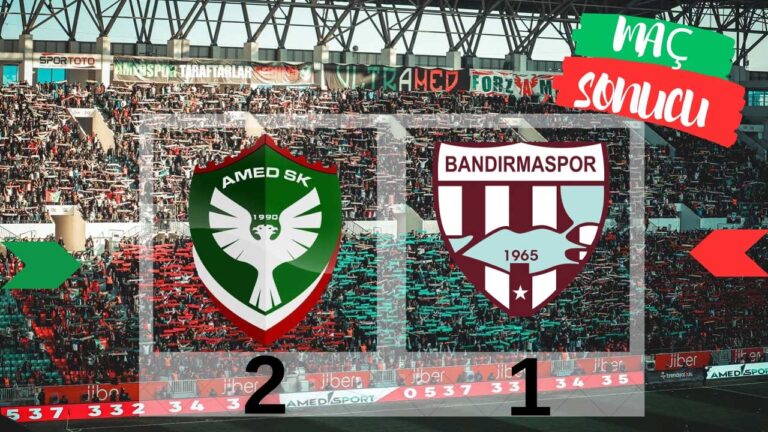 Amed SK, Bandırmaspor’u 2-1 mağlup etti: 4 maç sonra kazandı