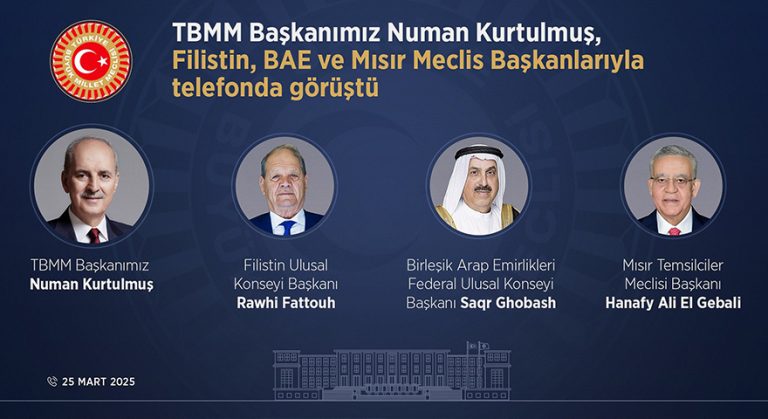Numan KURTULMUŞ'tan Filistin için telefon diplomasisi