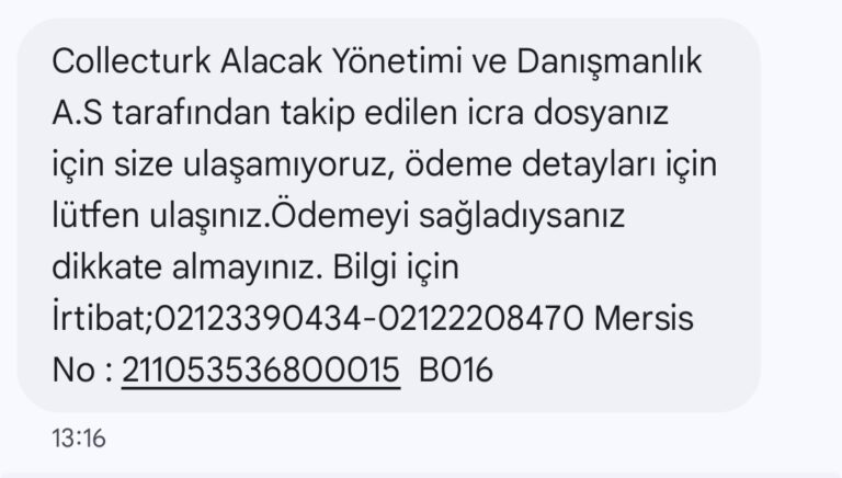 Collecturk Alacak Yönetimi ve ATB Hukuk Vatandaşları Borç Tuzağına Düşürmeye Çalışıyor!Bu Oyuna Gelmeyin Şikayet Edin!