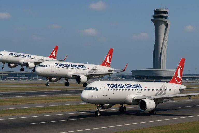 İstanbul Havalimanı’nda bir ilk: Aynı anda üç uçak havalandı