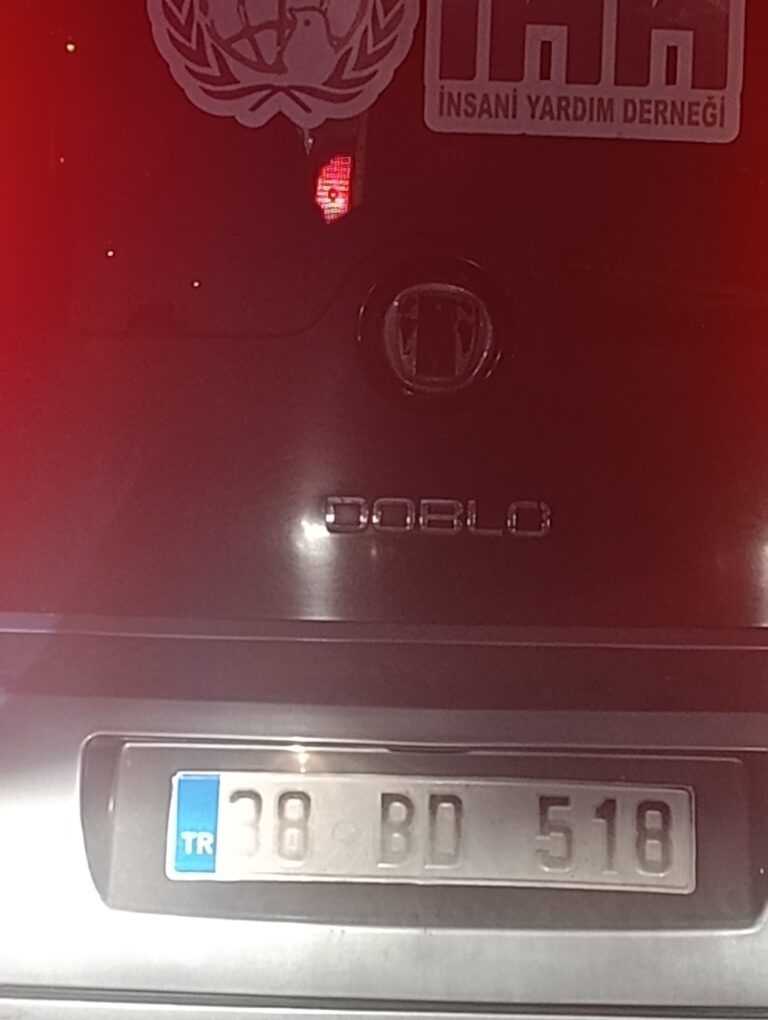 İnsani Yardım Derneği (İHH) Aracıyla İnsanlığa Saldırı! 38 BD 518 Skandalı!