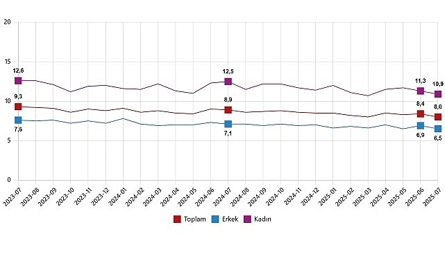 İşgücü İstatistikleri, Temmuz 2025