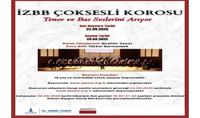 İzmir Büyükşehir Belediyesi’nden korist, tenor ve bas korist alımı