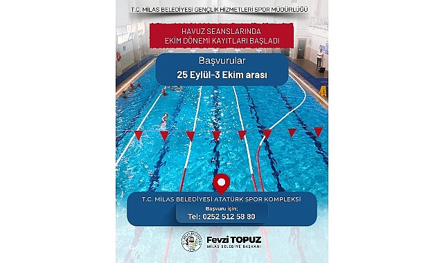 Kapalı Yüzme Havuzunda Kış Döneminin Ekim Ayı Kayıtları Başlıyor