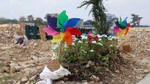 Mezarlığın hüzünlü simgeleri; rüzgar gülleri