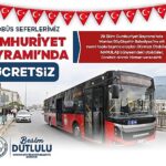 29 Ekim’de Ulaşım Ücretsiz Olacak