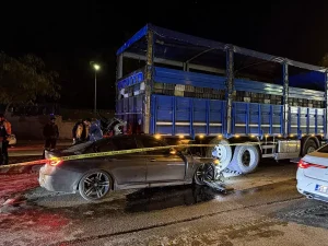 Adana’da kamyona çarpan otomobildeki 1 kişi öldü, 2 kişi yaralandı
