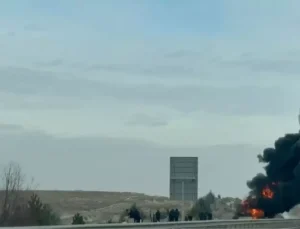 Ankara’da seyir halindeki yolcu otobüsünde yangın çıktı