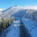 Beyaz örtüyle kaplanan Küre Dağları dron ile görüntülendi