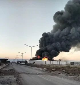 Denizli’de filtre sistemi üretilen fabrikada yangın