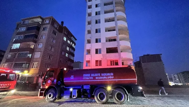 Edirne’de inşaatın 9. katında çıkan yangın söndürüldü