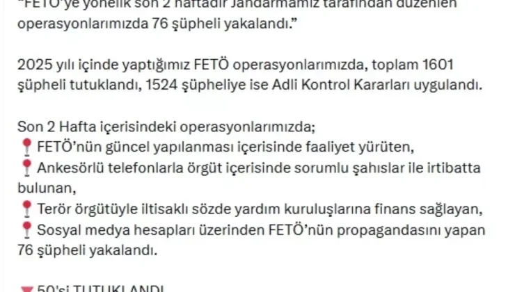 FETÖ’nün güncel yapılanmasına operasyon: 50 tutuklama
