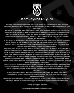 Kocasinan Şimşekspor’dan sert açıklama: “Bu hakemi maçlarımıza istemiyoruz”