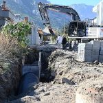 Kuzdere’de yağmur suyu drenaj hattı çalışmaları