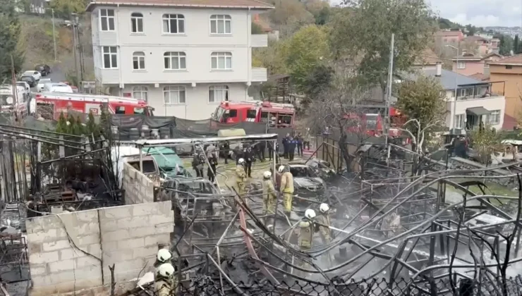 Sarıyer’de oto tamirhanesinde çıkan yangın söndürüldü