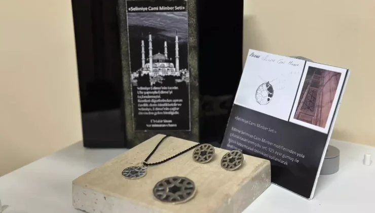Selimiye Camisi minberindeki motifleri, gümüş takı setine işledi