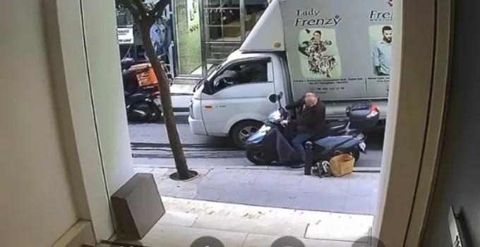 Şişli’de Motosikletli Kişi Kaldırımda Taşlama Makinesi Çaldı