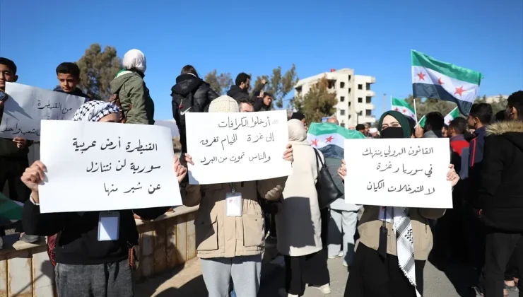 Suriye’nin Kuneytra ilinde İsrail’in ihlalleri protesto edildi