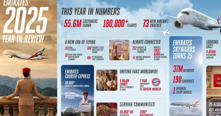 Emirates 2025’te 55,6 Milyon Yolcu Taşıdı