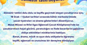 Yarıyıl Tatili Kartallı Çocuklar İçin Şenliğe Dönüşüyor