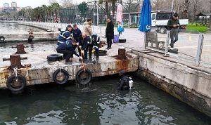 Körfez’de deniz dibi araç lastiğinden temizlendi