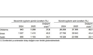 Tarımsal İşletme İşgücü Ücret Yapısı, 2025