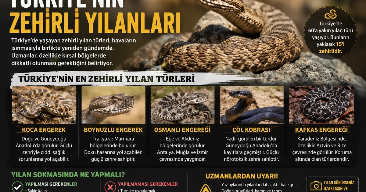 Türkiye’nin Zehirli Yılanları: En Tehlikeli Türler ve Dikkat Edilmesi Gerekenler